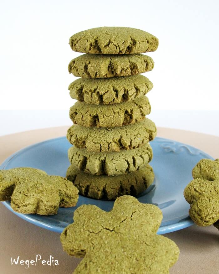 Ciastka z matchą - 3 składniki, wegańskie, owsiane