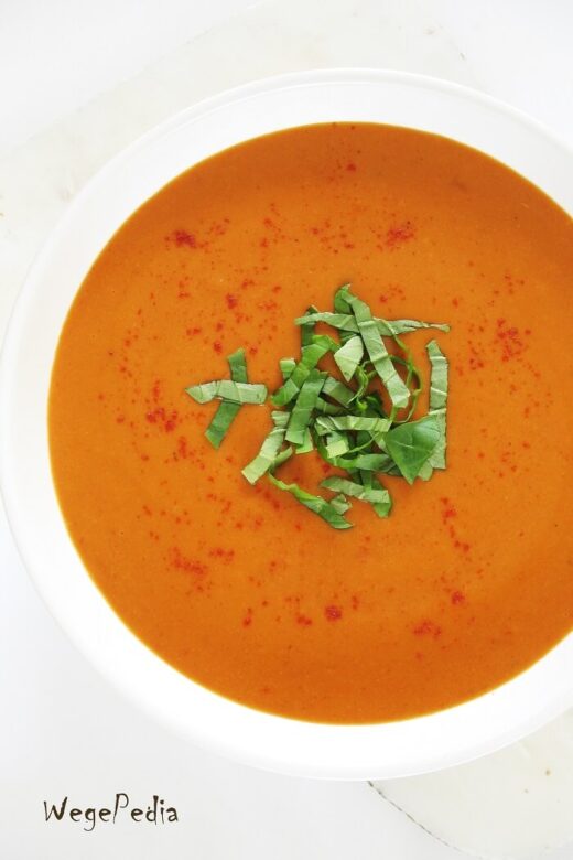 Zupa krem ziemniaczano-pomidorowa, wegańska
