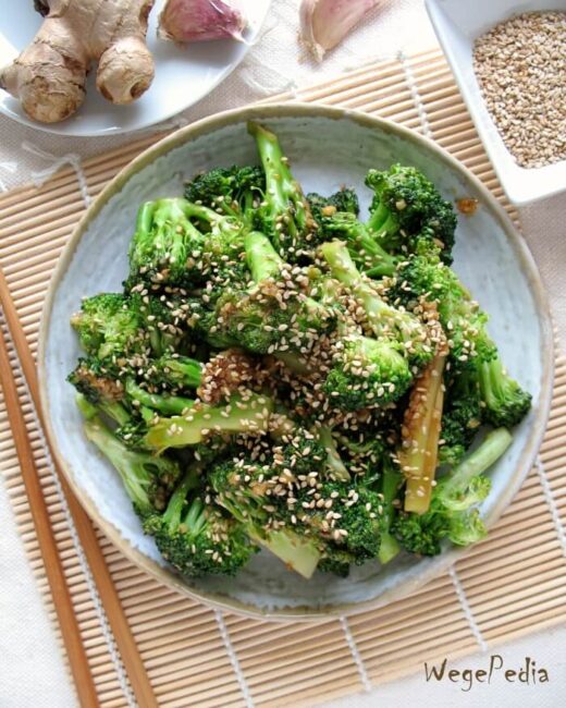 Brokuły z patelni po chińsku, fit przepis