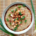 Congee z ryżu brązowego i soczewicy czerwonej, bez arsenu